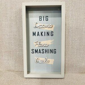 Big Dreams Making Plans Smashing Goals Wood Table Top Accent Sign Home Decor